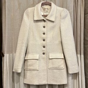 White knit pea coat